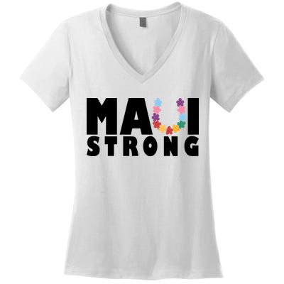 Maui Strong Hawaii Relief Awareness Women's V-Neck T-Shirt