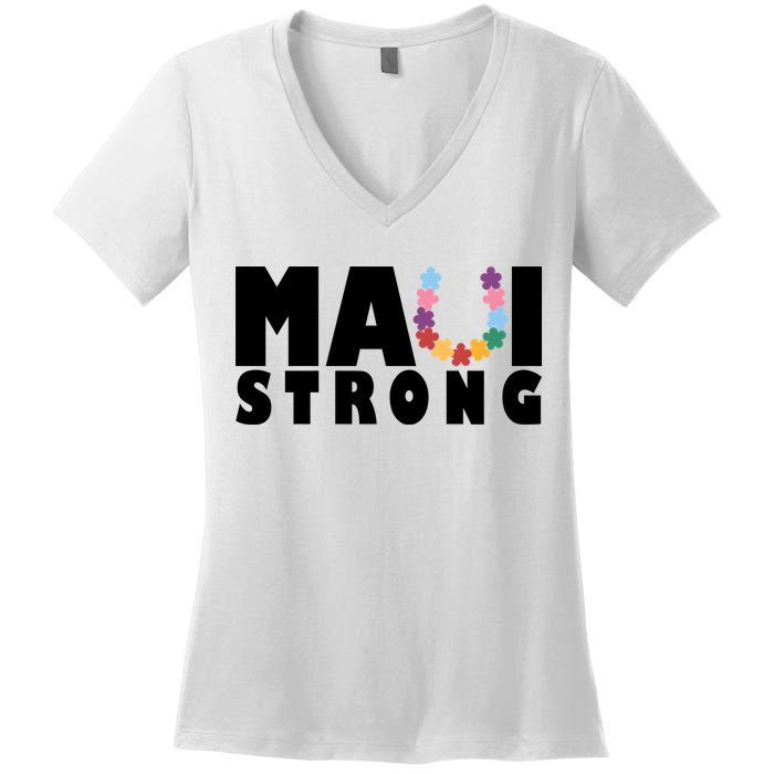 Maui Strong Hawaii Relief Awareness Women's V-Neck T-Shirt