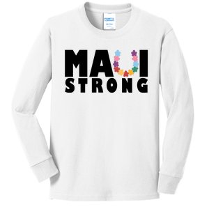 Maui Strong Hawaii Relief Awareness Kids Long Sleeve Shirt