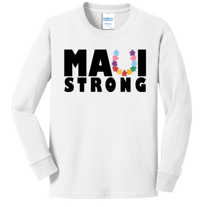 Maui Strong Hawaii Relief Awareness Kids Long Sleeve Shirt