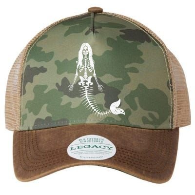 Mermaid Skeleton Halloween Funny Spooky Scary Swimming Legacy Tie Dye Trucker Hat