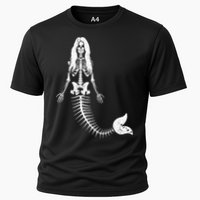 Mermaid Skeleton Halloween Funny Spooky Scary Swimming Cooling Performance Crew T-Shirt