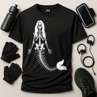 Mermaid Skeleton Halloween Funny Spooky Scary Swimming Cooling Performance Crew T-Shirt