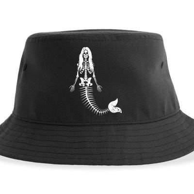 Mermaid Skeleton Halloween Funny Spooky Scary Swimming Sustainable Bucket Hat