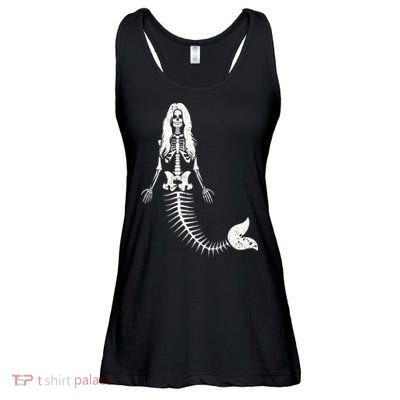 Mermaid Skeleton Halloween Funny Spooky Scary Swimming Ladies Essential Flowy Tank