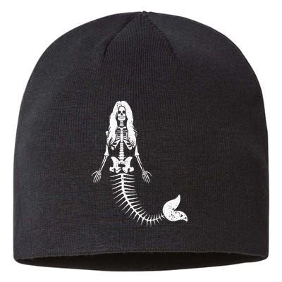 Mermaid Skeleton Halloween Funny Spooky Scary Swimming Sustainable Beanie
