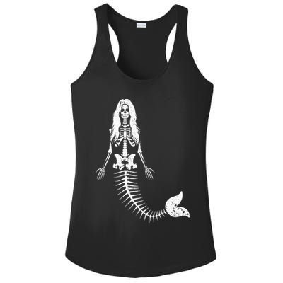 Mermaid Skeleton Halloween Funny Spooky Scary Swimming Ladies PosiCharge Competitor Racerback Tank