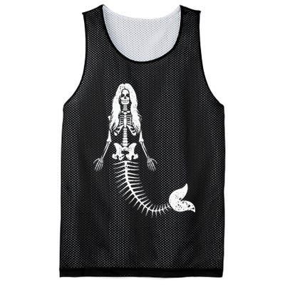 Mermaid Skeleton Halloween Funny Spooky Scary Swimming Mesh Reversible Basketball Jersey Tank