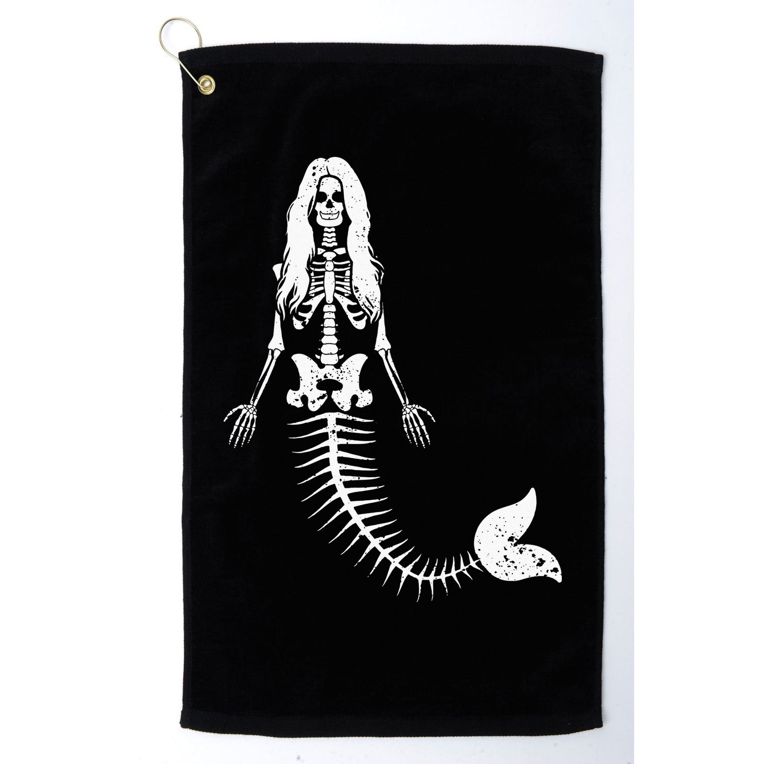 Mermaid Skeleton Halloween Funny Spooky Scary Swimming Golf Towel