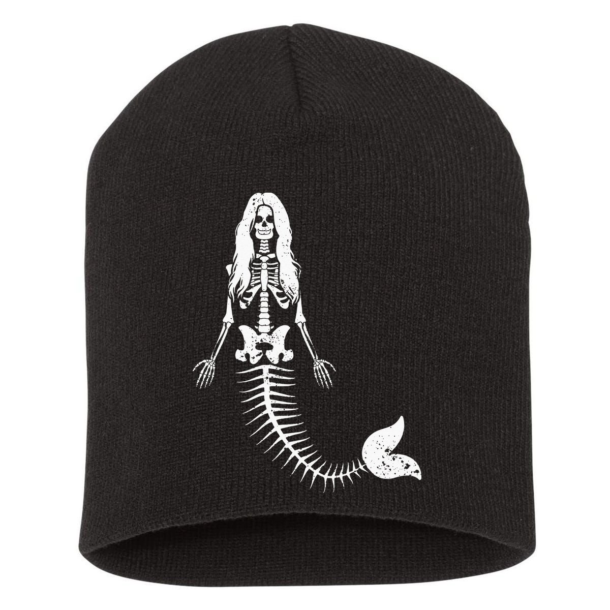 Mermaid Skeleton Halloween Funny Spooky Scary Swimming Short Acrylic Beanie