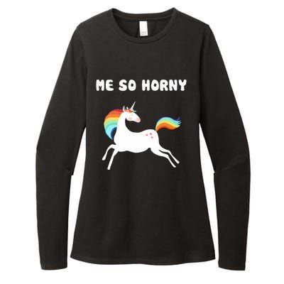 Me So Horny Funny Unicorn Womens CVC Long Sleeve Shirt