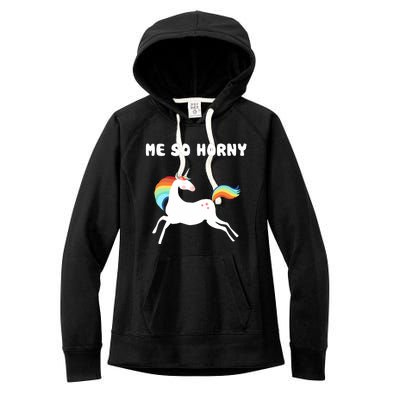 Me So Horny Funny Unicorn Women's Fleece Hoodie