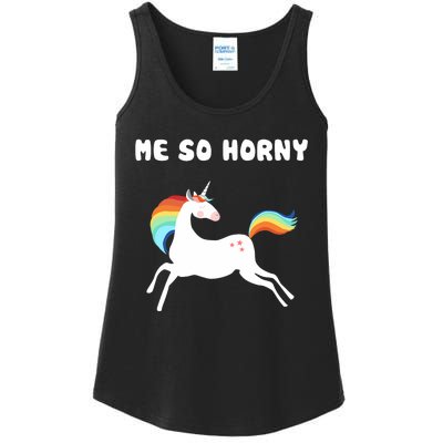 Me So Horny Funny Unicorn Ladies Essential Tank