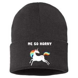 Me So Horny Funny Unicorn Sustainable Knit Beanie