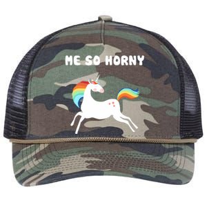 Me So Horny Funny Unicorn Retro Rope Trucker Hat Cap