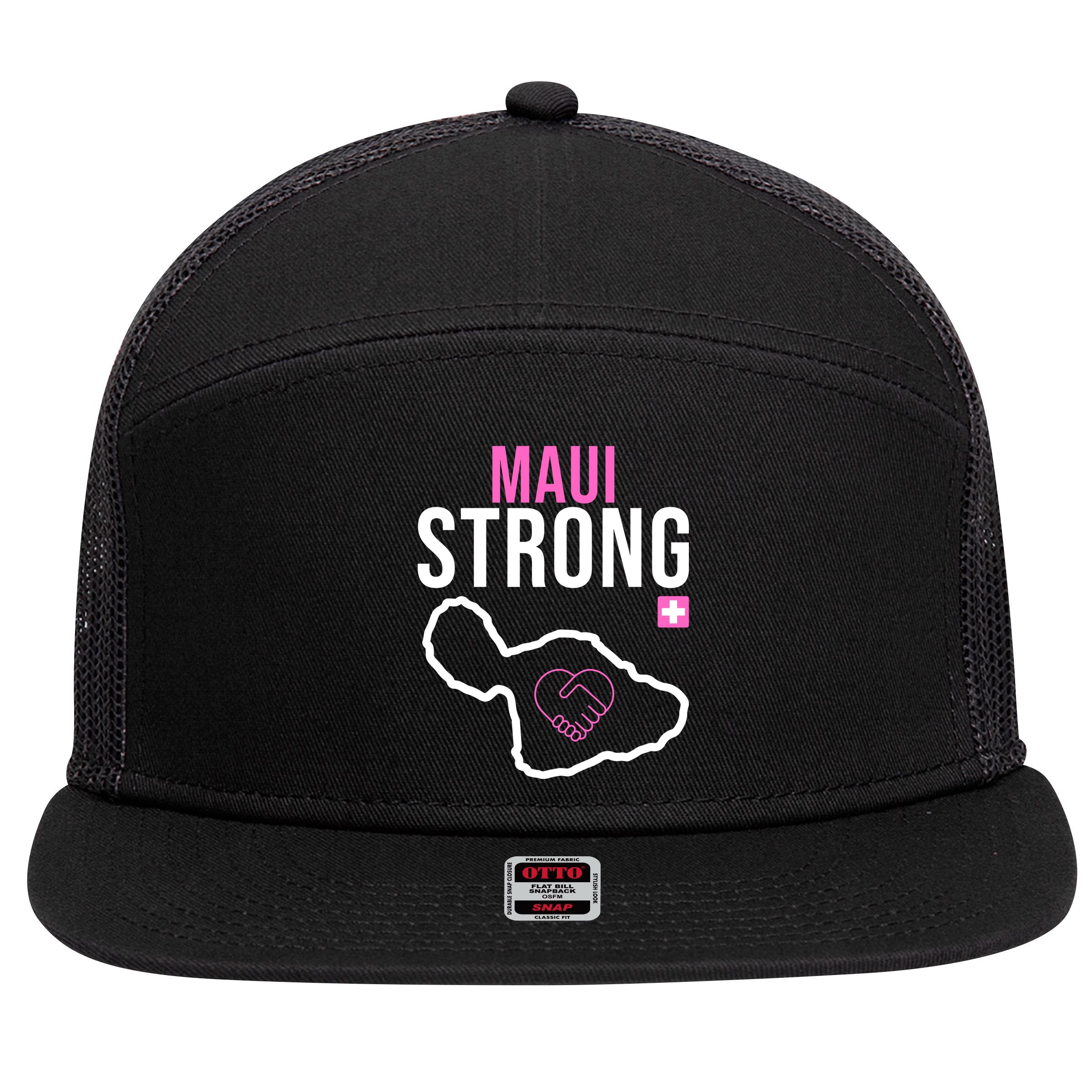 Maui Strong Hawaii Wildfire Relief 7 Panel Mesh Trucker Snapback Hat
