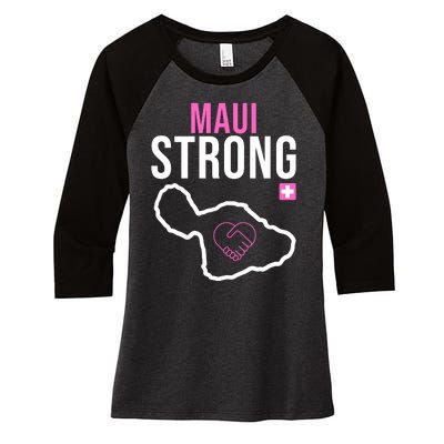 Maui Strong Hawaii Wildfire Relief Women's Tri-Blend 3/4-Sleeve Raglan Shirt