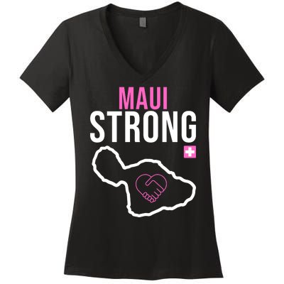 Maui Strong Hawaii Wildfire Relief Women's V-Neck T-Shirt