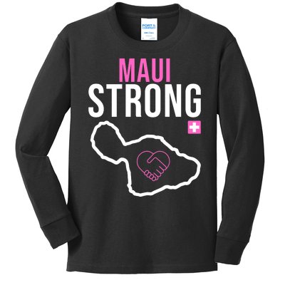 Maui Strong Hawaii Wildfire Relief Kids Long Sleeve Shirt