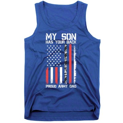 My Son Has Your Back Proud Army Dad Military Father Gift Tank Top