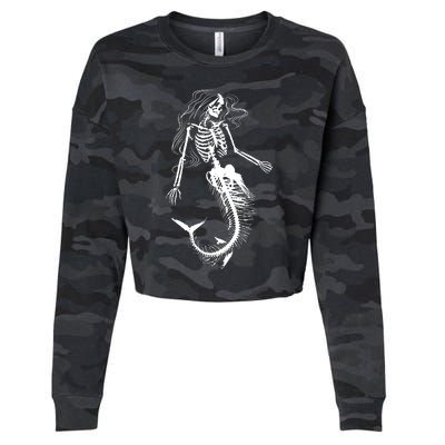 Mermaid Skeleton Halloween Costume Women Girls Cropped Pullover Crew