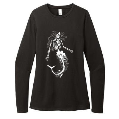 Mermaid Skeleton Halloween Costume Women Girls Womens CVC Long Sleeve Shirt