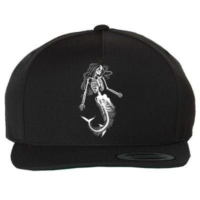 Mermaid Skeleton Halloween Costume Women Girls Wool Snapback Cap