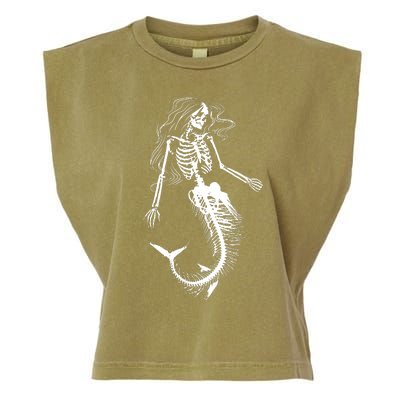 Mermaid Skeleton Halloween Costume Women Girls Garment-Dyed Women's Muscle Tee