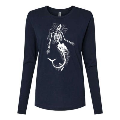 Mermaid Skeleton Halloween Costume Women Girls Womens Cotton Relaxed Long Sleeve T-Shirt