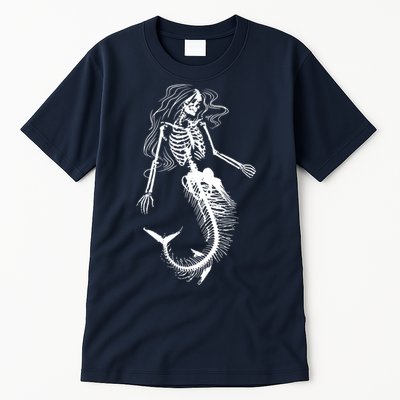 Mermaid Skeleton Halloween Costume Women Girls Tall T-Shirt