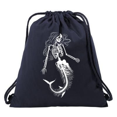 Mermaid Skeleton Halloween Costume Women Girls Drawstring Bag