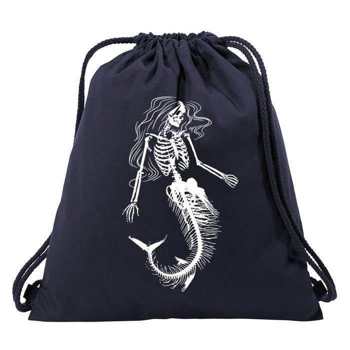 Mermaid Skeleton Halloween Costume Women Girls Drawstring Bag