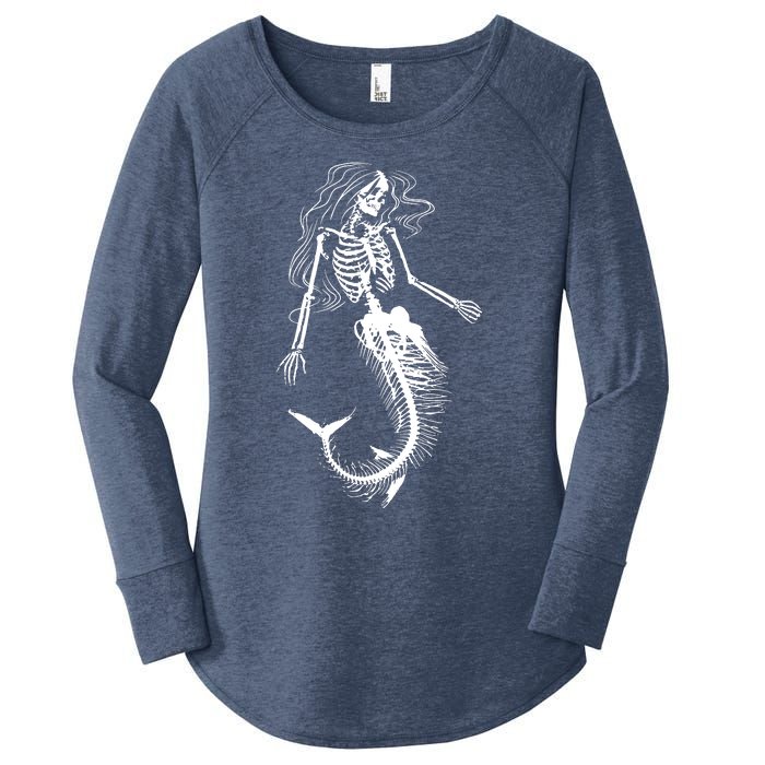 Mermaid Skeleton Halloween Costume Women Girls Women's Perfect Tri Tunic Long Sleeve Shirt