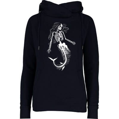 Mermaid Skeleton Halloween Costume Women Girls Womens Funnel Neck Pullover Hood