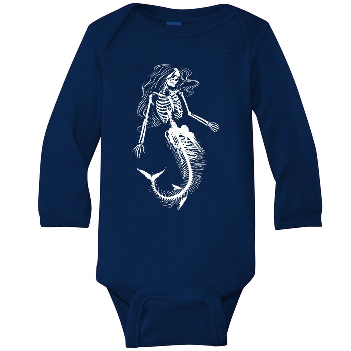 Mermaid Skeleton Halloween Costume Women Girls Baby Long Sleeve Bodysuit