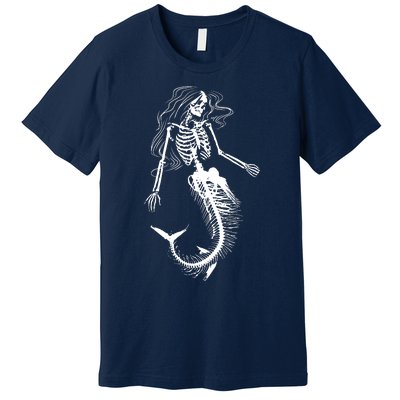 Mermaid Skeleton Halloween Costume Women Girls Premium T-Shirt