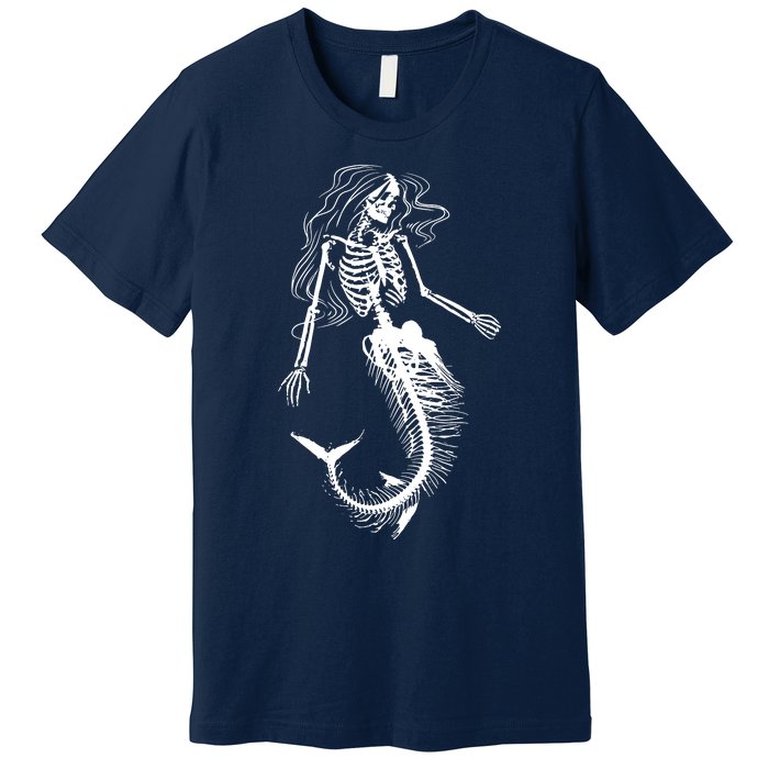 Mermaid Skeleton Halloween Costume Women Girls Premium T-Shirt