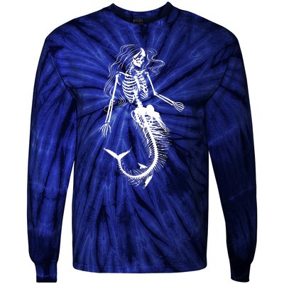 Mermaid Skeleton Halloween Costume Women Girls Tie-Dye Long Sleeve Shirt