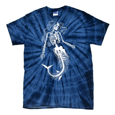 Mermaid Skeleton Halloween Costume Women Girls Tie-Dye T-Shirt