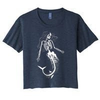 Mermaid Skeleton Halloween Costume Women Girls Women's Crop Top Tee