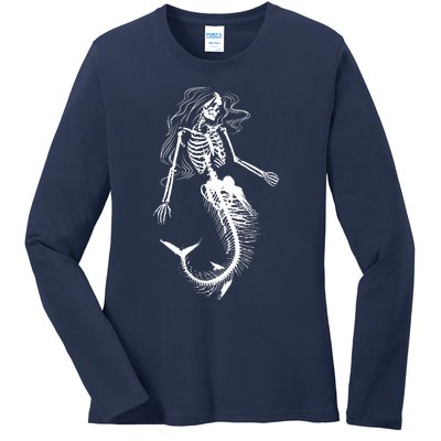 Mermaid Skeleton Halloween Costume Women Girls Ladies Long Sleeve Shirt