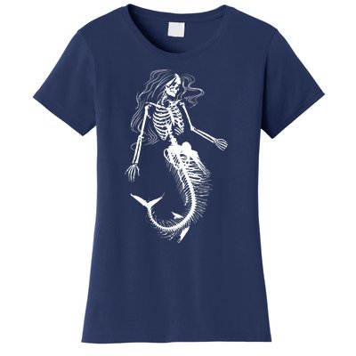 Mermaid Skeleton Halloween Costume Women Girls Women's T-Shirt