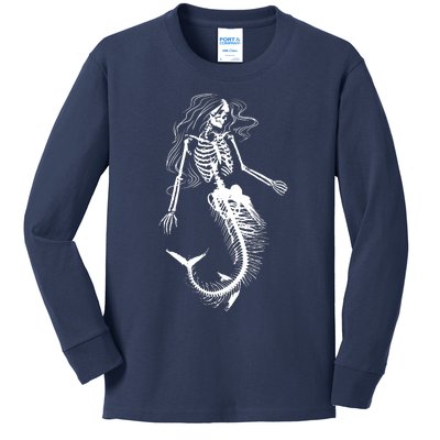 Mermaid Skeleton Halloween Costume Women Girls Kids Long Sleeve Shirt