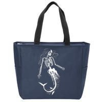 Mermaid Skeleton Halloween Costume Women Girls Zip Tote Bag