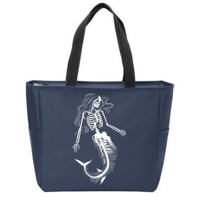 Mermaid Skeleton Halloween Costume Women Girls Zip Tote Bag