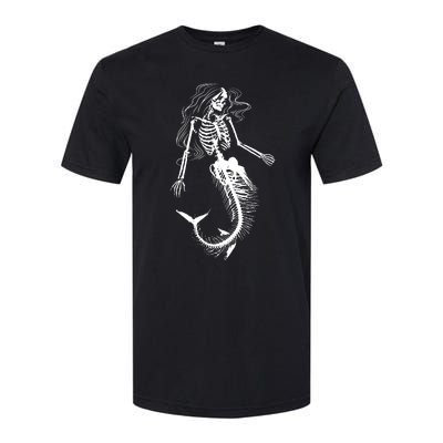 Mermaid Skeleton Halloween Costume Women Girls Softstyle CVC T-Shirt