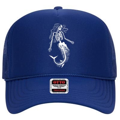 Mermaid Skeleton Halloween Costume Women Girls High Crown Mesh Back Trucker Hat