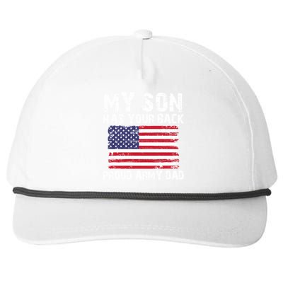 My Son Has Your Back Proud Army Dad Cool Gift Snapback Five-Panel Rope Hat