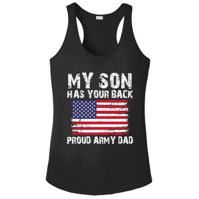 My Son Has Your Back Proud Army Dad Cool Gift Ladies PosiCharge Competitor Racerback Tank