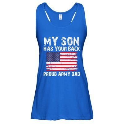 My Son Has Your Back Proud Army Dad Cool Gift Ladies Essential Flowy Tank